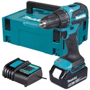 Дрель-шуруповерт Makita DHP490F005, 18 В, 3 Ач, 50 Нм, бесщеточный, ударный Makita