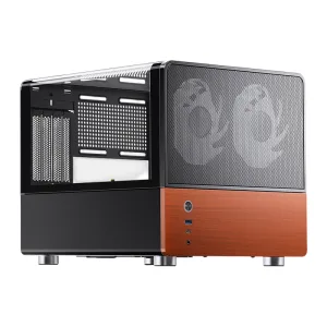Корпус без блока питания JONSBO V12, Mini-Tower, TG, 2x120mm, 1xUSB-A 3.0 + 1xUSB-C 3.2, mATX, mITX Black JONSBO