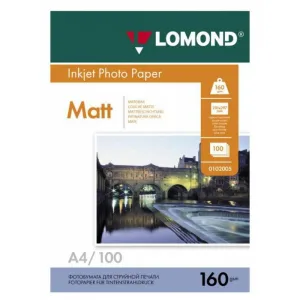 Фотобумага LOMOND Односторонняя Матовая A4/160/100л. Lomond