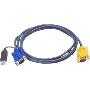 Переключатель ATEN 2L-5202UP Шнур, монитор+клавиатура+мышь Intelligent CABLE HD15M/USBAM 1.8M ATEN