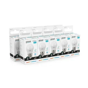 Лампа светодиодная Gauss LED Elementary Шар 8W E27 540lm 4100K 1/10/100 0 Gauss