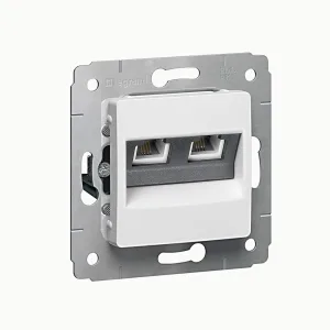 Роз RJ11 - 2 входа, белая 695951 Legrand