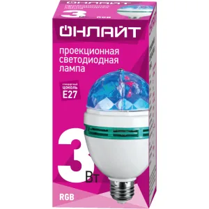 Лампа светодиодная 61 120 OLL-DISCO-3-230-RGB-E27 3Вт 61120 Онлайт