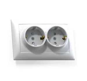 Розетка 2-м СП Селена РС16-401 16А IP20 с заземл. защ. шторки бел. Кунцево 8122 Кунцево-Электро
