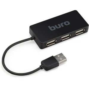 USB-концентратор Buro BU-HUB4-U2.0-Slim, USB, USB 4 порта, USB BURO