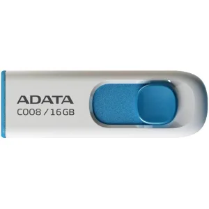 Флешка USB ADATA C008 (AC008-16G-RWE), 16Gb, USB 2.0, R/W 15/5, белый/синий ADATA